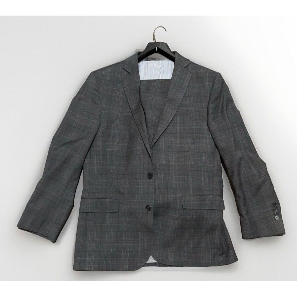 Brooks Brothers 346 Gray 2 pc Suit 40 S Pants 35/30 plaid explorer regent fit